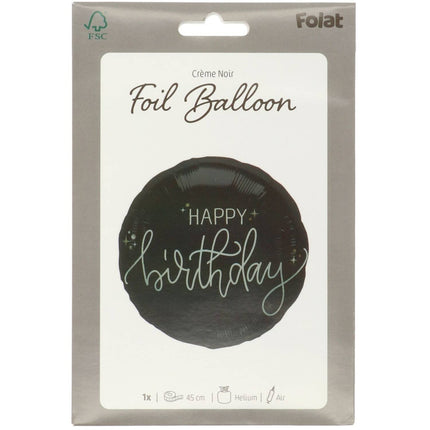 Palloncino ad elio Happy Birthday Nero Bianco Vuoto 45cm