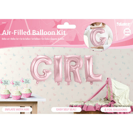 Set di palloncini nascita con lettere Ragazza 36cm