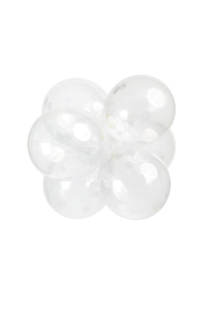 Palloncini a coriandoli bianchi 30cm 6pz