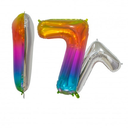 Pallone in foil Figura 7 Arcobaleno Trasparente 66cm