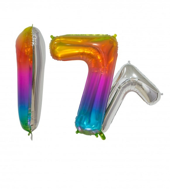 Pallone in foil Figura 7 Arcobaleno Trasparente 66cm