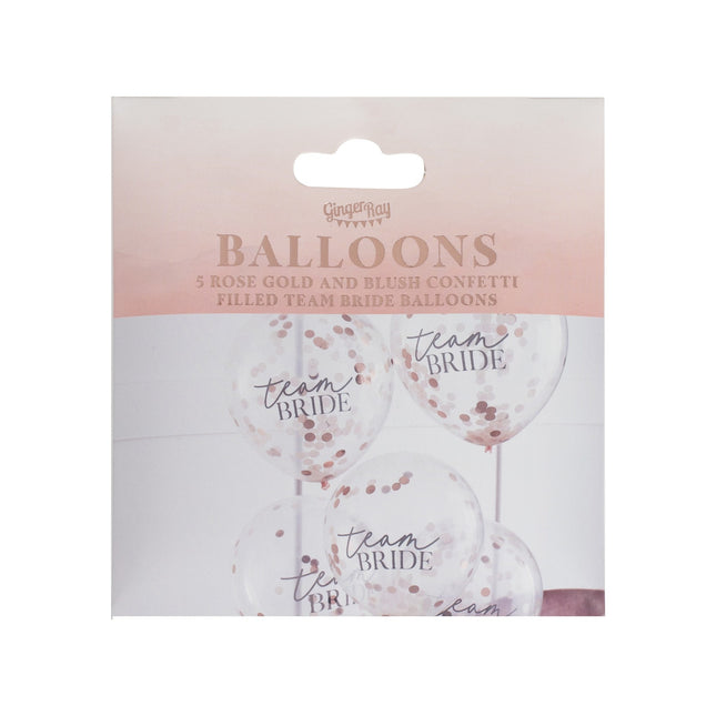 Palloncini a coriandoli Team Bride 30cm 5pz