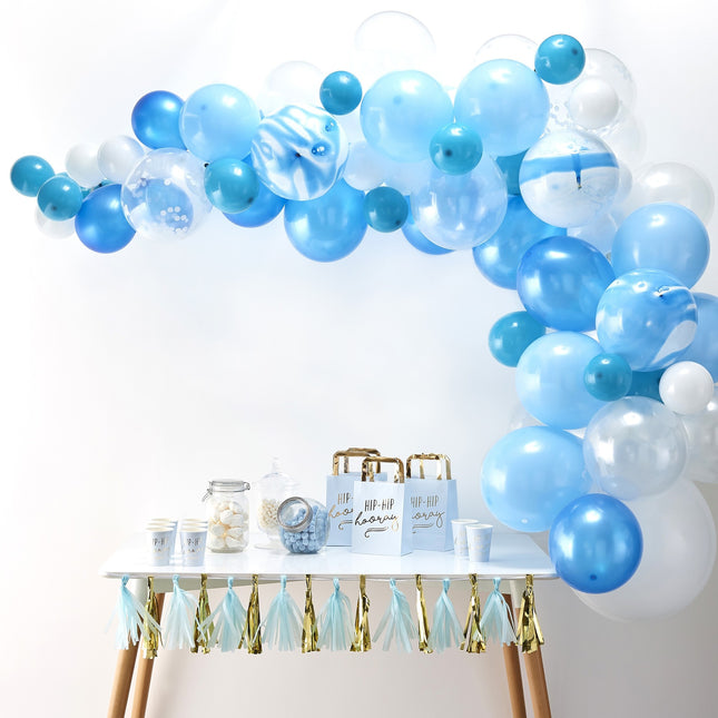 Set arco di palloncini blu fai da te