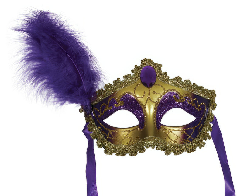 Maschera Veneziana Oro Viola