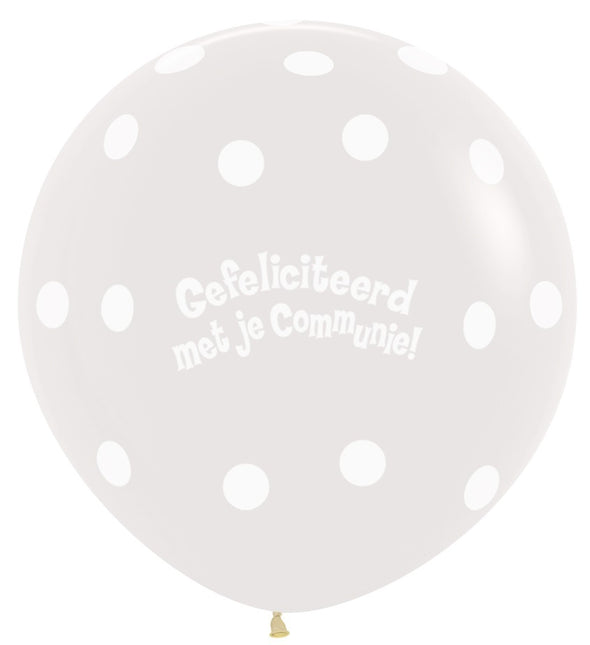 Palloncini comunione a pois trasparenti 91 cm 2 pezzi