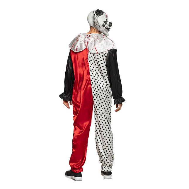 Costume da clown di Halloween nero bianco M/L