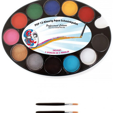 PXP Palette Basic 12 X 4 Grammi con 2 spugne e 2 matite