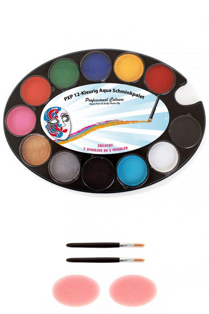 PXP Palette Basic 12 X 4 Grammi con 2 spugne e 2 matite