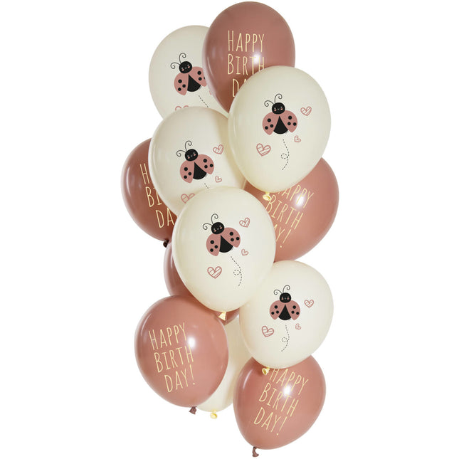 Palloncini Buon Compleanno Coccinella 33cm 12pz