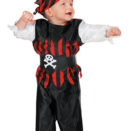 Costume da pirata rosso nero per bambino