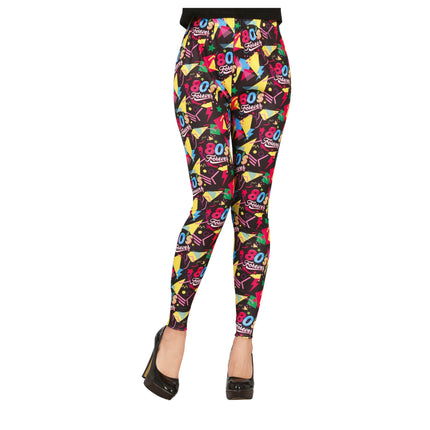 Neon 80S Legging Rainbow Donna