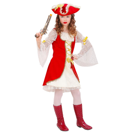 Vestito da pirata rosso bianco per bambina