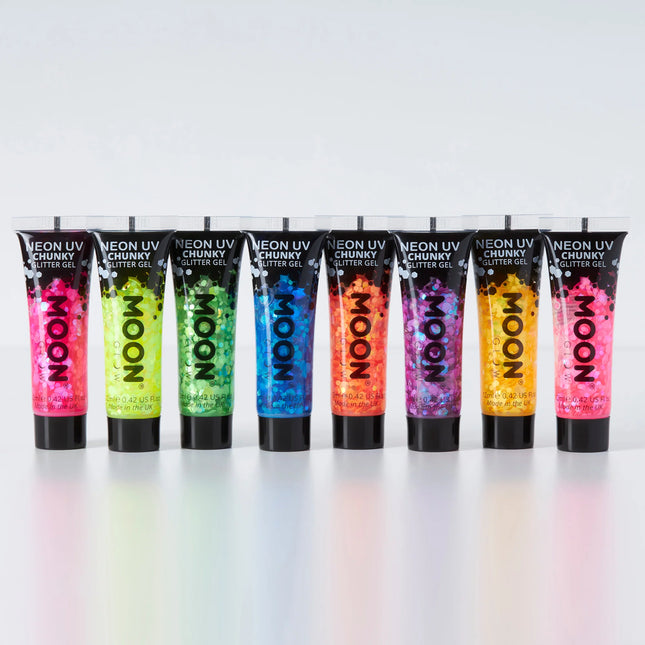 Moon Glow Neon UV Chunky Glitter Gel Arancione 12 ml