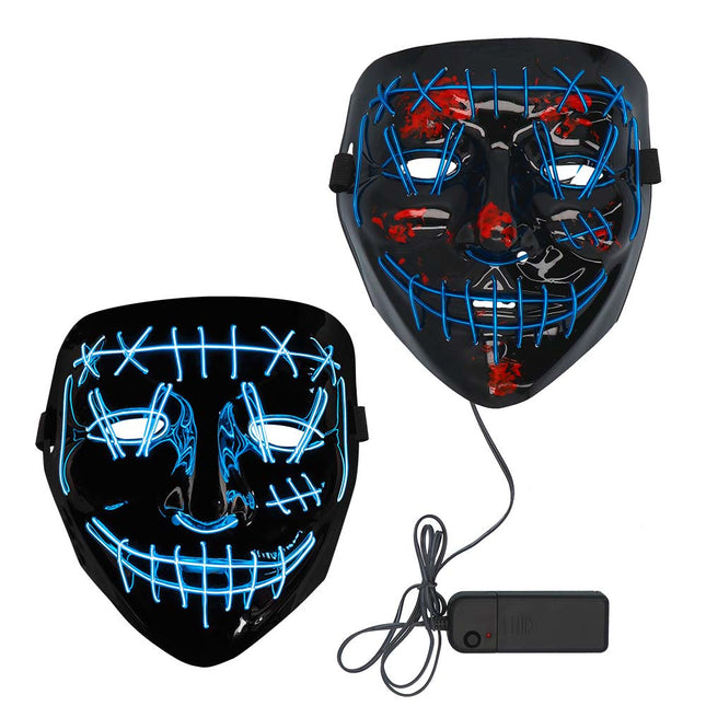 Maschera led Halloween Killer Smile Blu