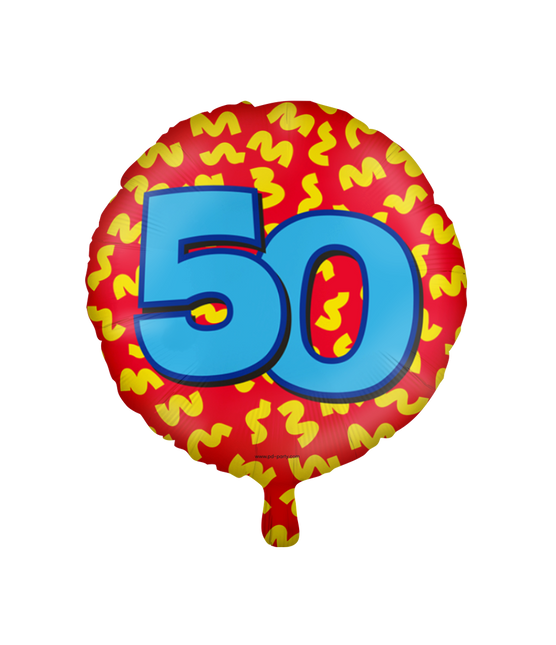 Palloncino ad elio 50 anni colorato vuoto 46 cm