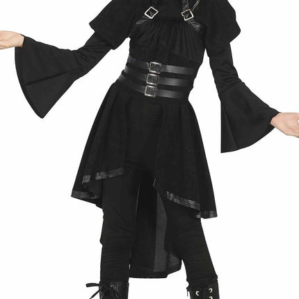 Costume di Halloween gotico da ragazza nero