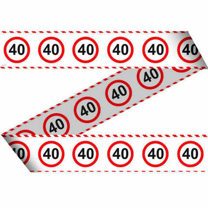 Nastro barriera 40 anni Cartello stradale 15m