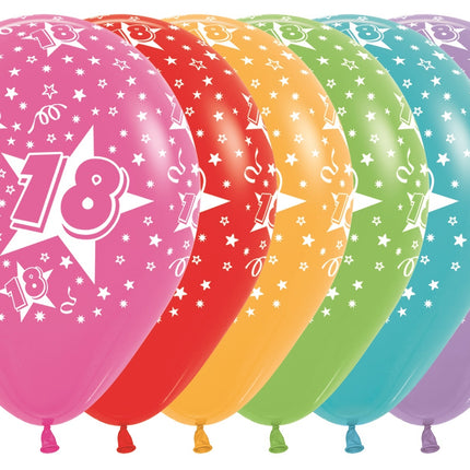 Palloncini Numero 18 Mix 30cm 25pz