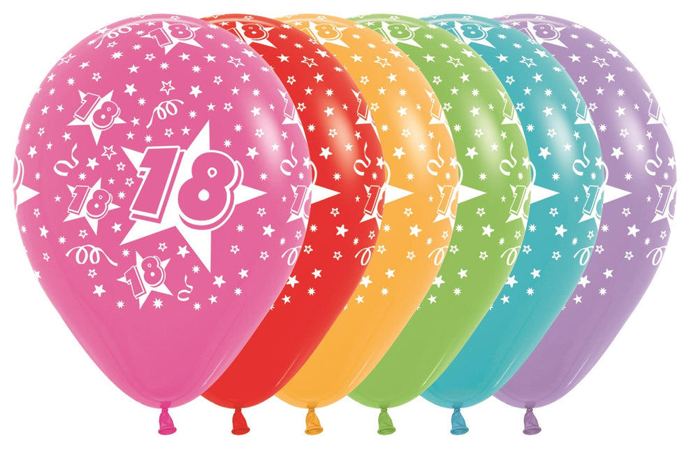 Palloncini Numero 18 Mix 30cm 25pz