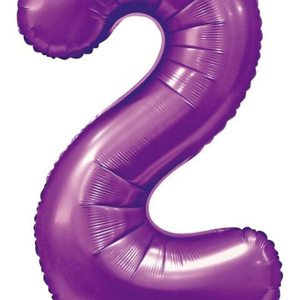 Palloncino numero viola 2 anni lucido 86 cm