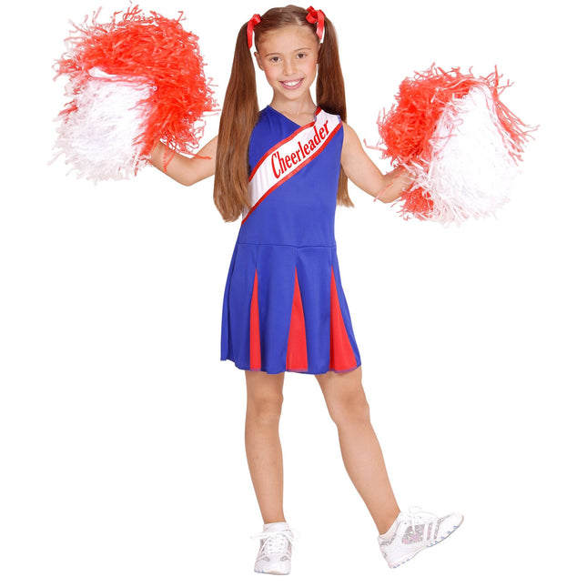 Tuta da Cheerleader Ragazza Blu Rossa