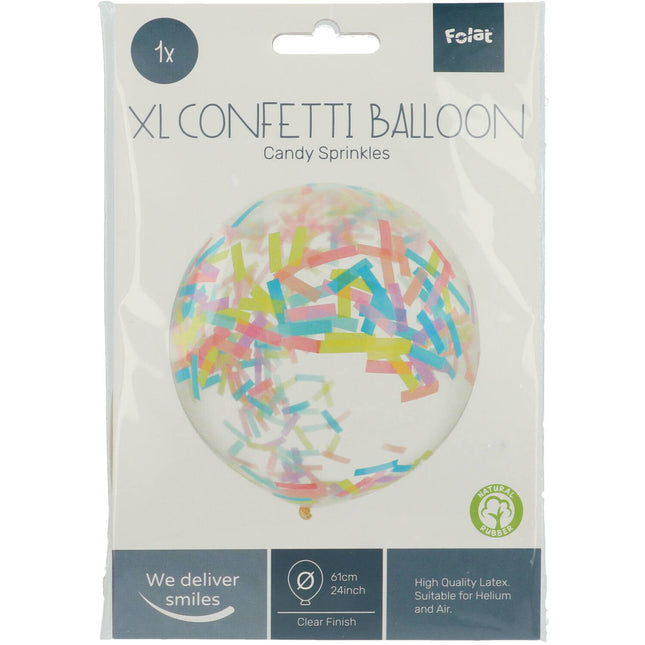 Palloncino con coriandoli pastello 61 cm