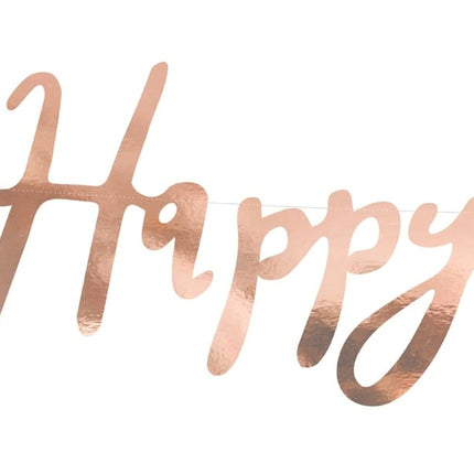 Ghirlanda di lettere di compleanno Happy Birthday Rose Gold 62 cm