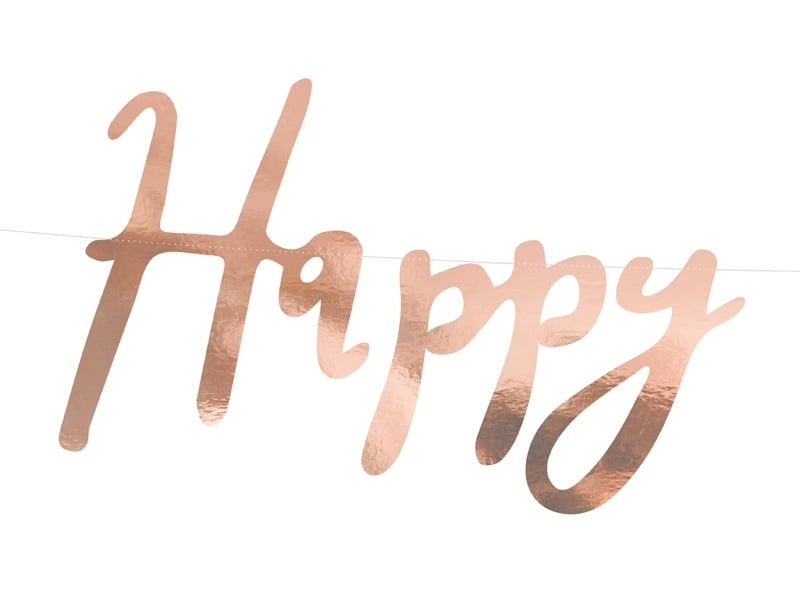 Ghirlanda di lettere di compleanno Happy Birthday Rose Gold 62 cm