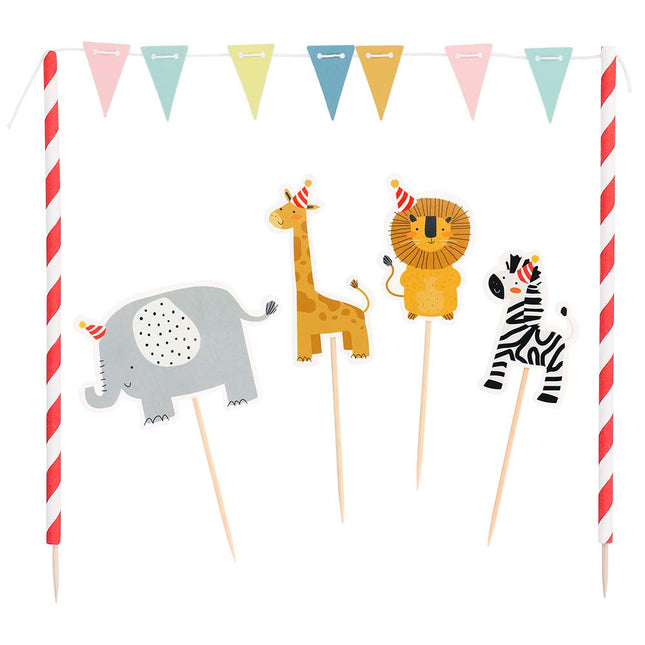 Cake topper Giungla Animali della Giungla Set 7 pezzi