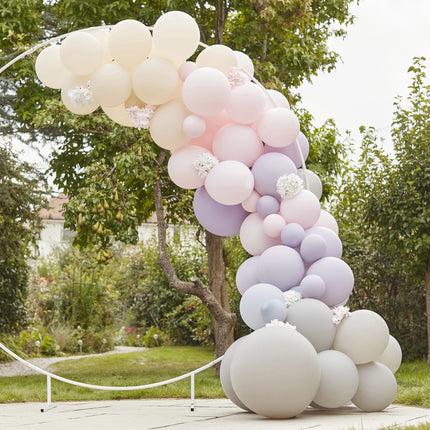 Arco di palloncini rosa grigio lilla XL set fai da te