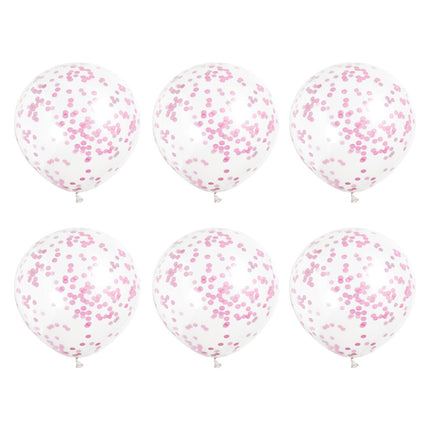 Palloncini a coriandoli rosa 40cm 6pz