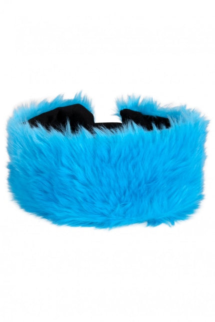 Fascia per capelli in peluche blu