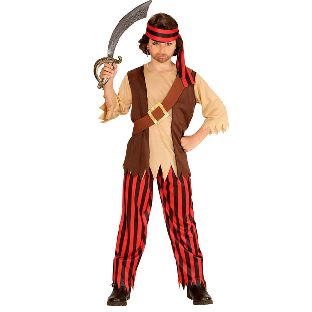 Costume da Pirata Marrone Rosso Ragazzo