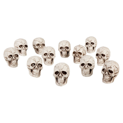 Set di teschi di Halloween da 3 cm 12 pezzi