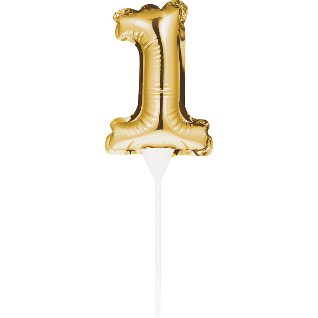 Cake topper oro 1 anno Palloncino in foil 13cm