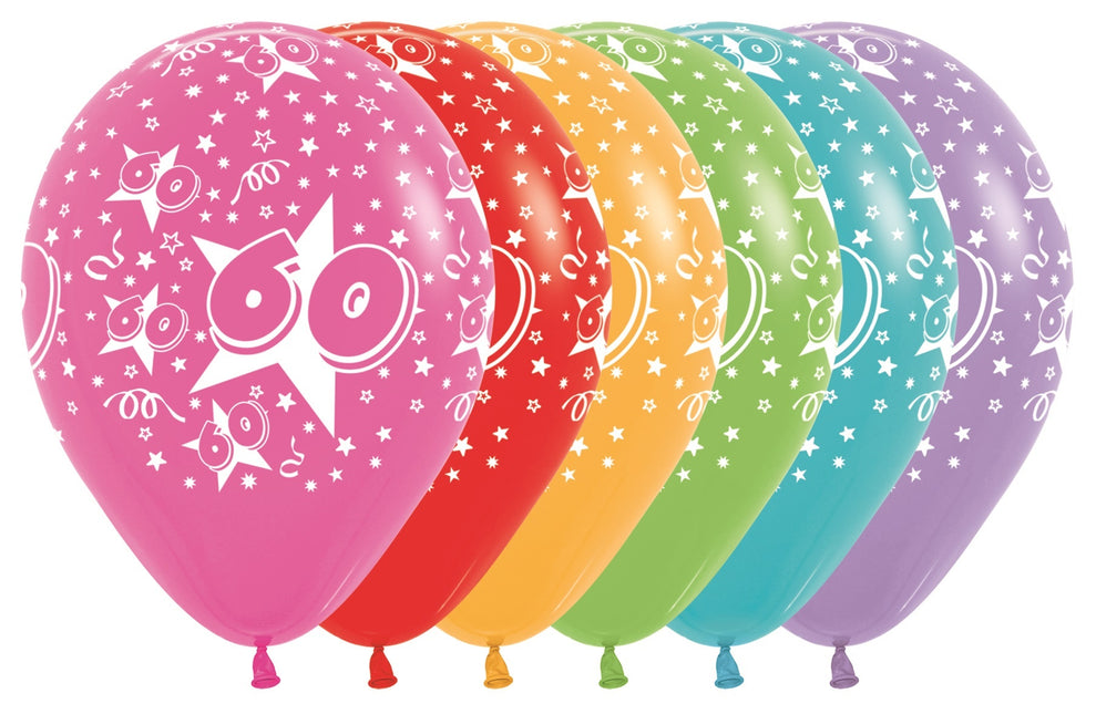 Palloncini Numero 60 Mix 30cm 25pz