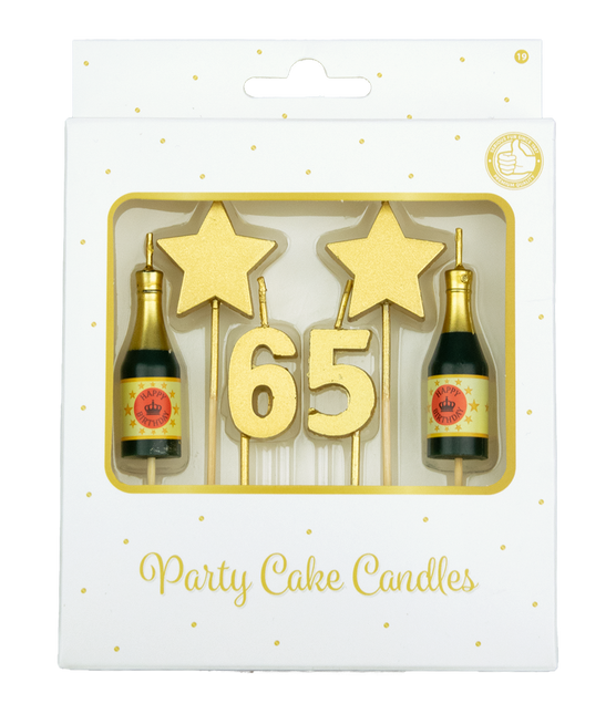 Candele 65 anni Champagne 17,5 cm