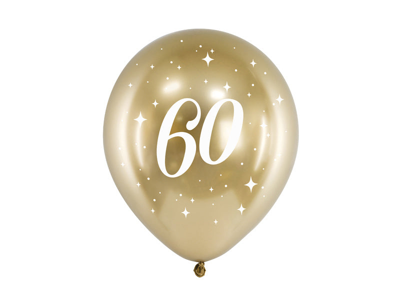 Palloncini 60 anni oro 30cm 6pz