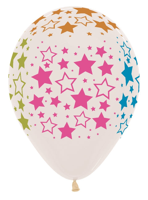 Palloncini Bold Stars Neon Stars Clear 30cm 25pz