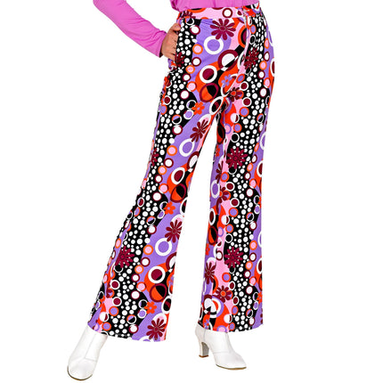 Pantaloni Disco 70S Viola Rosa Donna