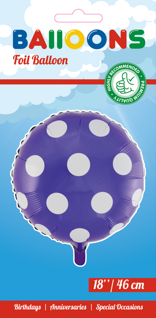 Palloncino ad elio a pois viola 45 cm vuoto