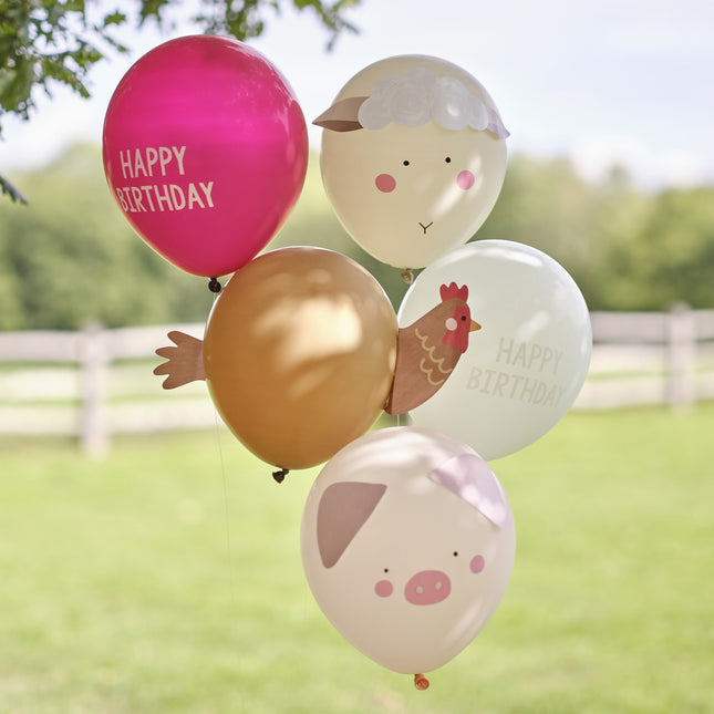 Palloncini Happy Birthday 30cm 5pz