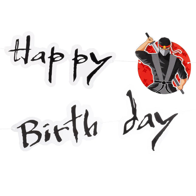 Ghirlanda di lettere Ninja Happy Birthday 1,2 m