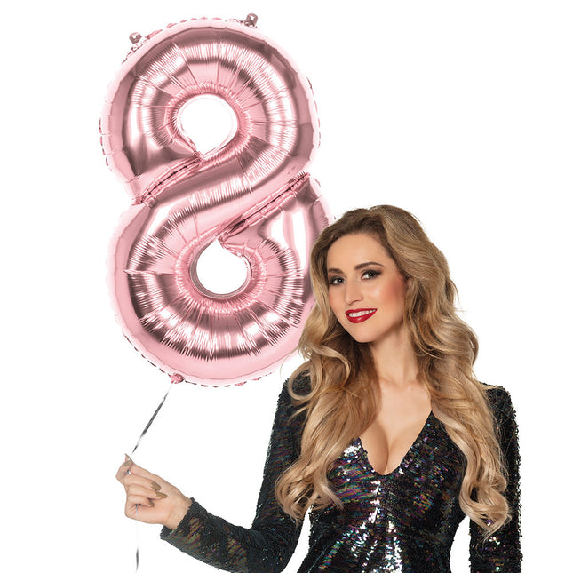 Palloncino con figura in oro rosa 8 anni 86 cm