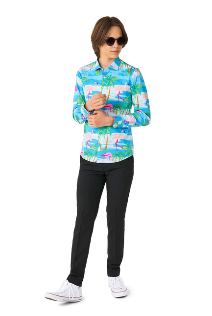 Camicia Hawaii Flamingo Teen Ragazzo Teen OppoSuits