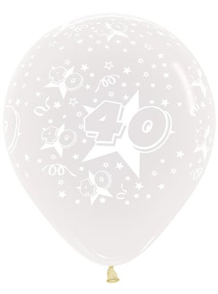 Palloncini Numero 40 Clear 45cm 25pz