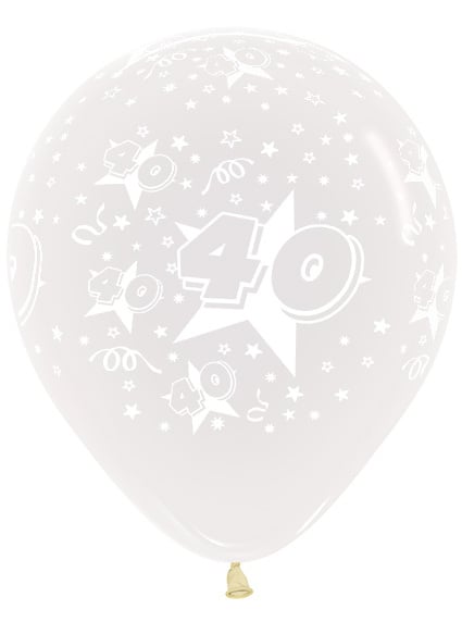 Palloncini Numero 40 Clear 45cm 25pz