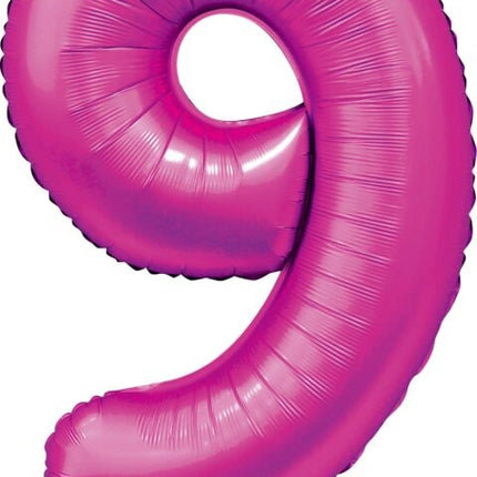 Palloncino Numero fucsia 9 anni lucido 86 cm