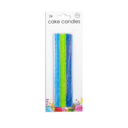 Candele di compleanno blu 17cm 24pz