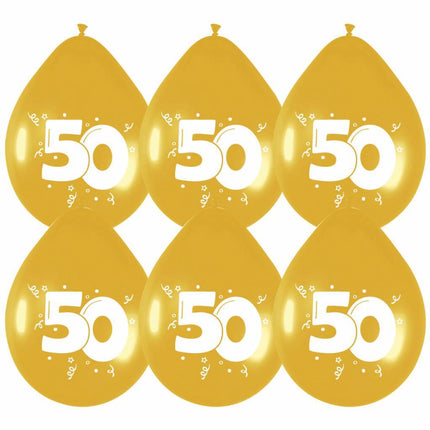 Palloncini 50 Gold Party 30cm 6pz